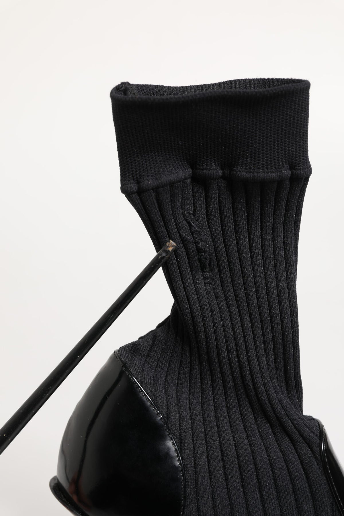 Black Stretch Stilettos Booties Socks Shoes