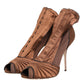Brown Bette High Heeled Ankle Boots Shoes