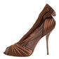 Brown Bette High Heeled Ankle Boots Shoes
