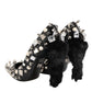 Black Crystals Studs Stiletto Pumps Shoes