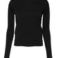 Black Wool Shrug Crew Neck Pullover Sweater
