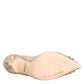 Beige Taormina Lace Crystal Heels Pumps Shoes