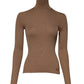 Brown Knit Long Sleeves Turtleneck Sweater