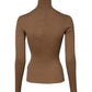 Brown Knit Long Sleeves Turtleneck Sweater