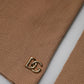 Brown Knit Long Sleeves Turtleneck Sweater