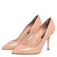 Beige Patent Leather Stiletto Heel Pump  Shoes