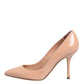Beige Patent Leather Stiletto Heel Pump  Shoes