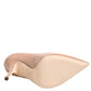 Beige Patent Leather Stiletto Heel Pump  Shoes