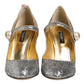 Silver Glitter Mink Fur VALLY Pump Shoes