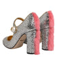 Silver Glitter Mink Fur VALLY Pump Shoes
