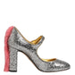 Silver Glitter Mink Fur VALLY Pump Shoes