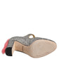 Silver Glitter Mink Fur VALLY Pump Shoes
