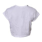 White Cotton Crew Neck Cropped Top T-shirt