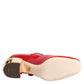 Red Leather DG Logo Heels Sandals Shoes