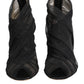 Black Mesh Stiletto Heels Ankle Boots Shoes