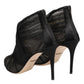 Black Mesh Stiletto Heels Ankle Boots Shoes