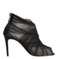 Black Mesh Stiletto Heels Ankle Boots Shoes