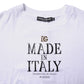 White Short Sleeves DG Logo Print Top T-shirt