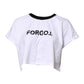 White Cotton Crew Neck Cropped Top T-shirt