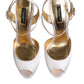 White Satin Platform Heels Sandals Shoes