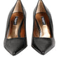 Black Exotic Leather Stiletto Pumps Shoes
