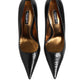 Black Exotic Leather Stiletto Pumps Shoes