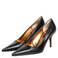 Black Exotic Leather Stiletto Pumps Shoes