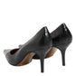 Black Exotic Leather Stiletto Pumps Shoes