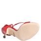 Red Satin Crystals Keira Sandals Heels Shoes