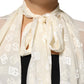 Off White Logo Monogram Ascot Collar Top