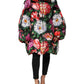 Multicolor Floral Hooded Puffer Coat Jacket
