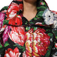 Multicolor Floral Hooded Puffer Coat Jacket
