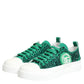 Green Portofino Crystal DG Logo Sneakers Shoes