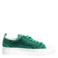 Green Portofino Crystal DG Logo Sneakers Shoes