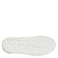 White Yellow Leather Low Top Sneakers Shoes