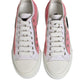 White Pink Canvas Low Top Sneakers Shoes