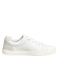 White Gray Leather Low Top Sneakers Shoes