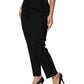 Black Wool HighWaist Tapered Trouser Pants