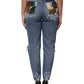 Blue Tattered High Waist Women Denim Jeans