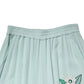 Green Floral Garterized Straight Pajama Pants