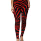 Black Red Nylon Logo Waisted Leggings Pants