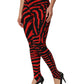 Black Red Nylon Logo Waisted Leggings Pants