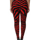 Black Red Nylon Logo Waisted Leggings Pants
