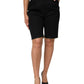 Black Zip Detailed Wool Straight Leg Pants