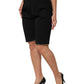 Black Zip Detailed Wool Straight Leg Pants