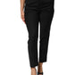 Black Polyester Tapered Women Trouser Pants