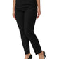 Black Polyester Tapered Women Trouser Pants