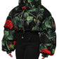 Multicolor Floral Puffer Coat Full Zip Jacket