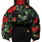 Multicolor Floral Puffer Coat Full Zip Jacket