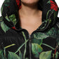 Multicolor Floral Puffer Coat Full Zip Jacket
